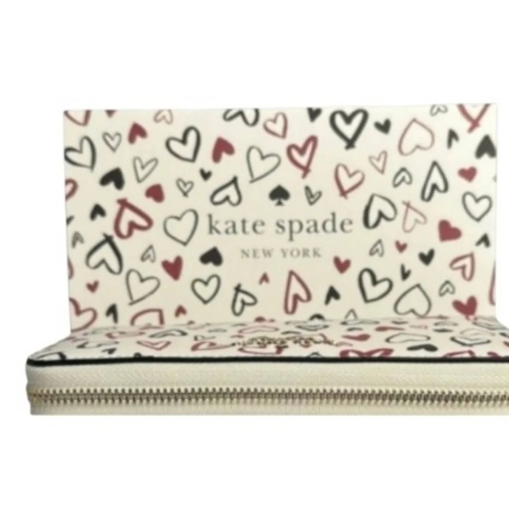 Kate Spade ♠️ Margareta Lipstick Hearts Tote & Scribble Staci Continental Wallet
